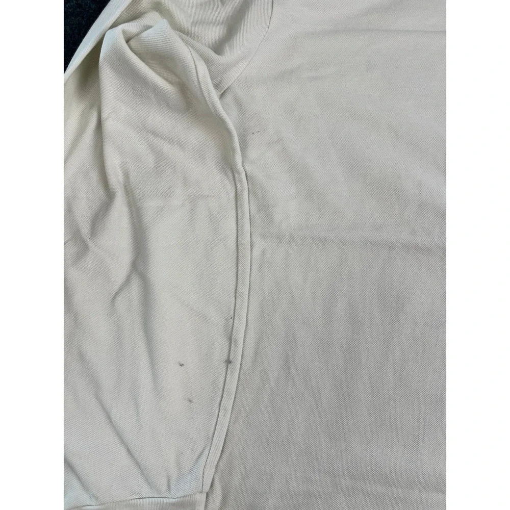 Polo Ralph Lauren Mens XXL Long Sleeve Polo Shirt Cream White Pique Cotton Pony